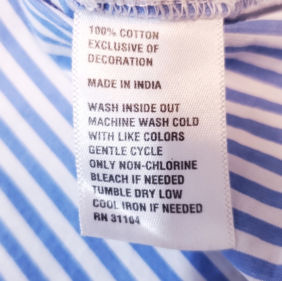 Crown & Ivy Cotton Striped Seahorse Embroidered Top - Picture 9 of 9